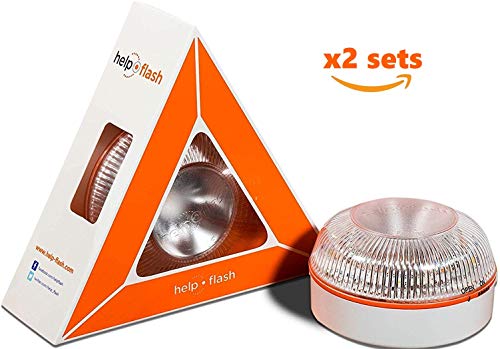 2 x Luz de Emergencia Autónoma - Señal V16 de Preseñalización de Peligro, homologada DGT