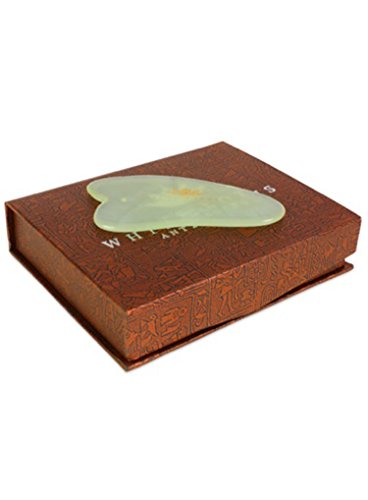 Pure Jade Gua Sha In Traditional Silk Lined Box By White Lotus Anti Aging, Individually Hand Carved Gua Sha Scraping Boards Provide The Ultimate Therapeutic And Anti Aging Massage From The Far East
