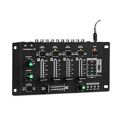 resident dj Amnesia Table de mixage Bluetooth 4 canaux USB MP3 2 micros - Noir