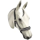 Horseware Rambo Diamanté Headcollar: schwarzes Halfter mit Straß und Zierkordel (WB)
