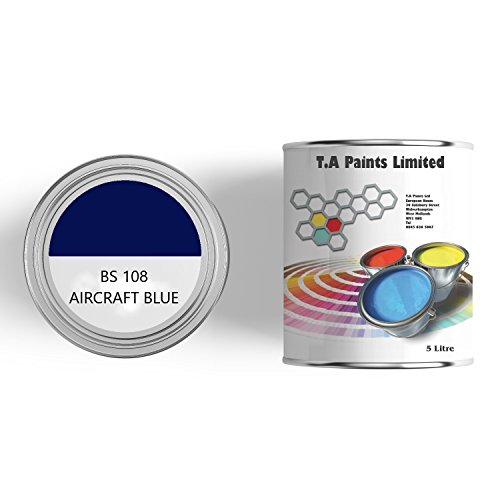 TA Paints Marine Boat Deck Paint - Suitable for Metal, Wood & Timber - Above & Below The Waterline - Ideal for Boats, Barges & Narrowboats (2.5 litres, BS 108, Blue)