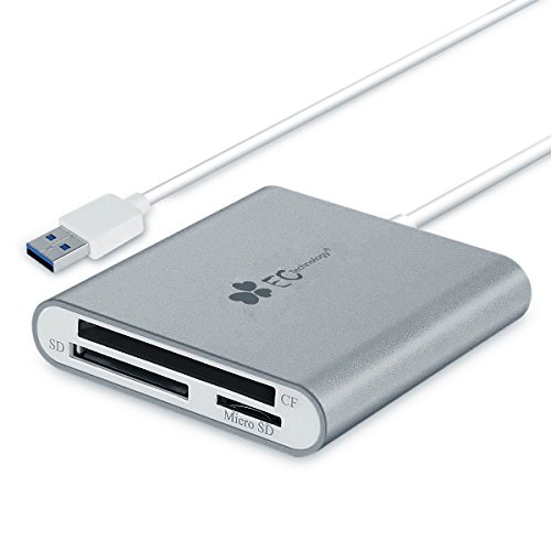 EC Technology 3in1 USB 3.0 Kartenleser Ultra Highspeed mit Kabel für SDXC, SDHC, SD, CF, Highspeed-CF (UDMA), MS, M2, Micro-SDXC, Micro-SDHC, Micro-SD Karten [Unterstützt UHS-I Karten]