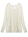 365-Shopping Women's Scoop Neck Long-sleeved Back Slit Backless Knitted Bowknot Sweaters