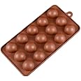 MoldBerry Silicone Chocolate Mould 15 Cavity Cylinder Round Shape Candy Mold Baking Tools for Cake Chocolate Ice Jell-O Pack of 1 (Multi Color)