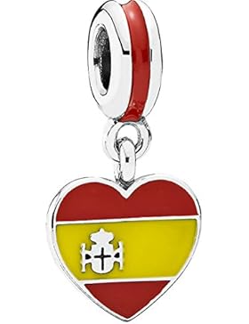 Pandora Damen-Bead Herzflagge Spanien 925 Silber Emaille - 791550ENMX