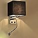 Produktbild BAJIAN-LI Wall Sconces Industrial Reading Wall Lamps Creative Fabric Corridor Balcony LED Bedside Lamp,Black