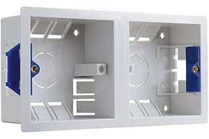 Litt up Dual Dry Lining Back Box/Pattress Box (2X 1-Gang) with Adjustable Lugs 35mm - White, 13.0 cm*10.0 cm*3.0 cm Premium Quality Strong Box