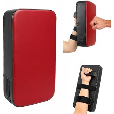 Bouclier De Frappe Overmont En Cuir PU – Pour Boxe, Kickboxing, Karaté Et MMA, Avec Bras Réglable Et Mousse Haute Densité