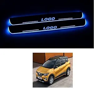 RS Enterprises Cars Renault triber Car Door Foot Step Led Sill Plate with Mirror Finish (Set of 4, Blue)