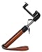 Produktbild OKCS® Selfie Stick Stab hochwertiges echt Leder Bar Stylish Trend Blogger Stange Selbstporträt Handyhalterung Faltbare Selfie-Stange für Smartphones, iPhone, HTC, LG, Nokia, Sony, Samsung, Huawei, etc. - braunes Glattleder mit auffälliger schwarzer Naht