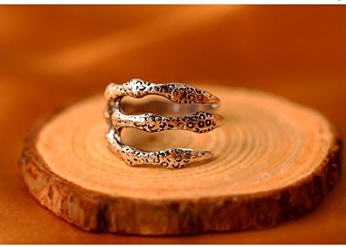 SHMGG Vintage PUNK Stylel Silver Woman Eagle Claw Clamp Open Ring
