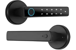 Matybobe Smart Lock Keyless Entry Door Lock Handle Password Door Lock Tuya App Remote Operation BT 4-in-1 Keyless Biometric Door Lock for 35-55mm Office Home Bedroom Door