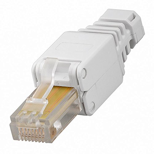 erenLine 10 Stück Netzwerk-Stecker RJ45; werkzeugfreie, einfache Montage; für Cat6, Cat6a und Cat5e Patchkabel;für flexible und starre Innenleiter (Patchkabel, Verlegekabel); [LAN Stecker, Patchstecker, Modularstecker] - 2