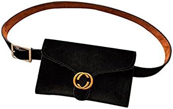 Famhome Velvet Women Waist Bag Belt Female Money Phone Bag Waist Packs Fanny Pack