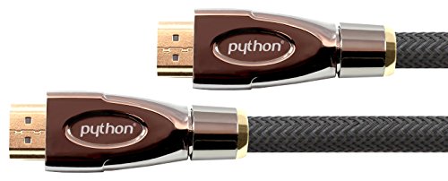 Python Series AKTIVES High-Speed-HDMI Anschlusskabel mit Ethernet - Redmere Chipsatz - 4K2K / UHD / Ultra HD / Full HD - OFC, 3D-Unterstützung, Nylongeflecht, Dreifachschirmung, schwarz, 15 m