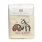 Embroidered Fleece Elephant Giraffe Buggy Throw Blanket 70cm X 90cm
