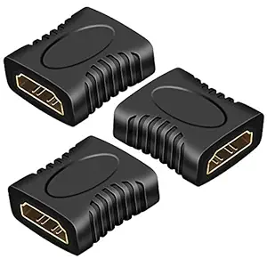 Storite 3 Pack Hdmi Extender Female to Female Coupler Adapter for HDTV, TV Stick Chromecast, Laptop PC, Projector -Black