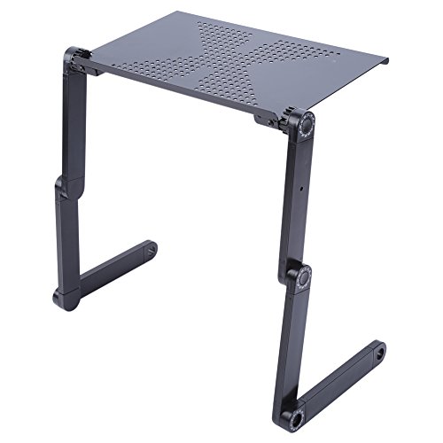 Einstellbare Laptoptisch Betttisch Notebooktisch Aluminium Notebookständer Laptopständer Schreibtisch Ständer Klapptisch mit Löcher Mausplatte - 3