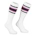 Produktbild Skatersocks Socken 22 Inch Damen Tube Socks kniehoch weiß schwarz-pink gestreift