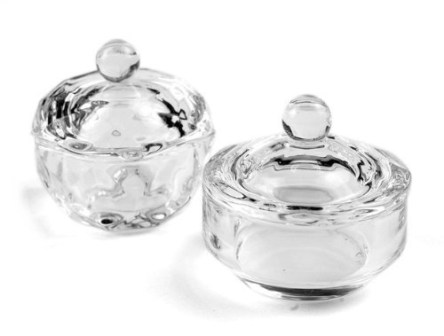 Well-Goal 2pcs Liquid Powder Tool Crystal Dappen Dish Nail Art Acrylic