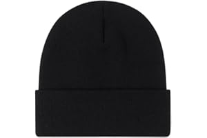 GENERIC Kids Winter Thermal Hat Children's Black Beanie Warm Lightweight Stretchy Autumn for Boys Girls, Ages 4-8 Years Approx.