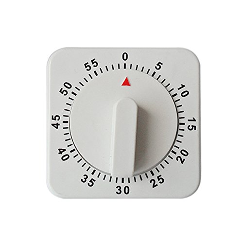 seguryy 1 Stück mechanische 60-Minuten-Küchentimer Kochen Lebensmittel-Vorbereitung Werkzeug, Weiß