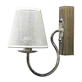 Elegante Wandleuchte im rustikalen Design mit romantischem Stoff Schirm