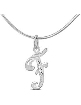 SILVEGO Silberanhänger Buchstabe F kursiv Silber 925 rhodiniert