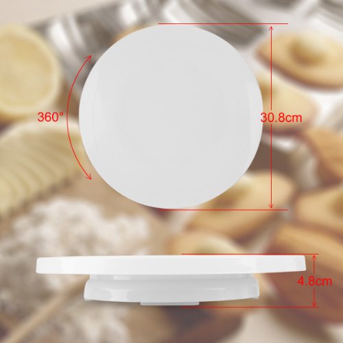 11PCS in 4, Zuckerguss und Zuckerkunst Dekorieren Drehbare Tortenplatte zum Verzieren von Torten glatter Schneiden &Cutter Tool Kit - 6