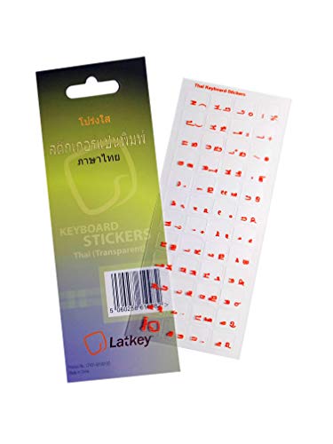 Etiquetas engomadas tailandesas del Teclado para Mac, computadora de Escritorio, computadora portátil, Macbook (calcomanías de Teclado con Letras Rojas)