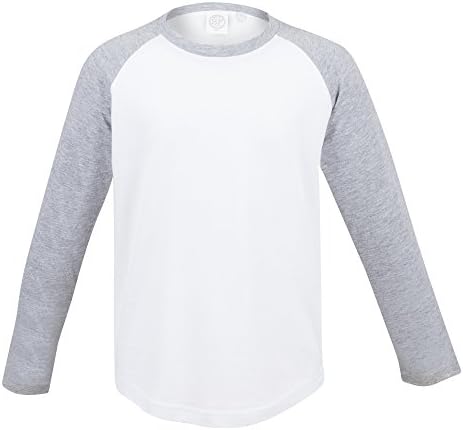 Skinni Minni Childrens/Kids Long Sleeve Baseball T-Shirt (7-8 Years) (Heather Grey/Black)