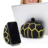 SMARTTURTLE multifunktionale iPad Halterung, Made in Austria, Sitzsack für Smartphone, Handy, eReader, Tablet, iPhone, iPad Air 1/2/3/4, Samsung Note Galaxy für Tisch, Bett, Sofa, Auto uvam - gelb