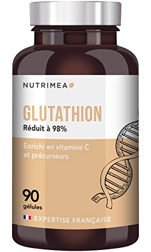 GLUTATHION réduit à 98% + précurseurs Antioxydant illuminateur de peau, Renforce l'immunité - 90 gélules vegan