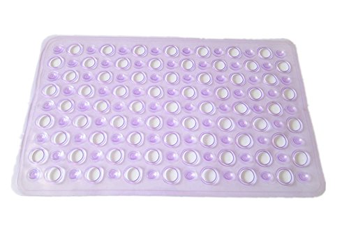 Anlass Slip-Resistant Bath Mats,Environmental PVC Rubber Bathmat Bathroom Tub Mat with Suction Cup Transparent Red - 4