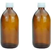 mikken 2 Dropper Bottles Medicine Bottles 500 ml Laboratory Bottles Made of Brown Glass