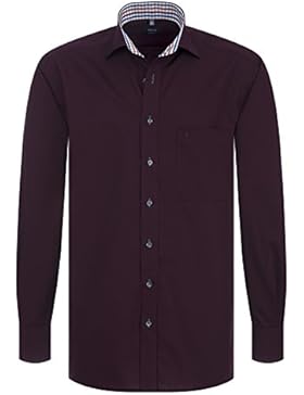 ETERNA Herren Langarm Hemd Comfort Fit Uni Popeline extralange Ärmel (68 cm) lila mit Patch / 1100.87.E147