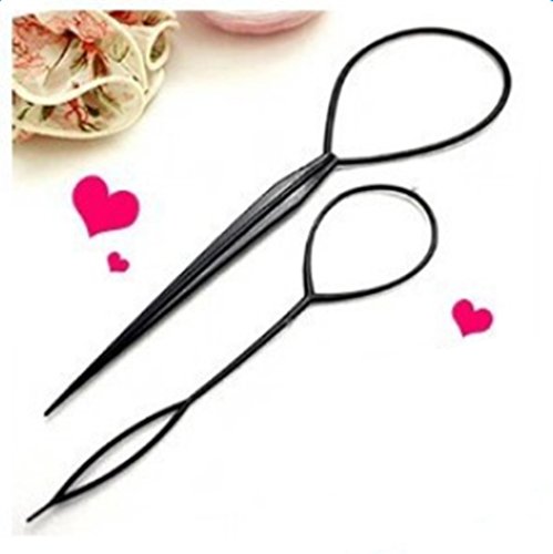 2x Demarkt Disk-Haar Hairstyle Help Hair Haar Tail Twister Kugelkopf Schwarz - 7