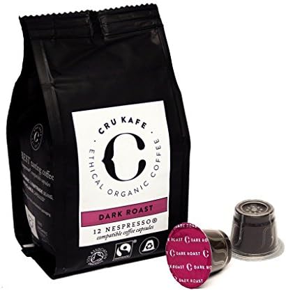 CRU Kafe Nespresso Compatible Pods Organic Fairtrade Coffee (Dark Roast, 60)