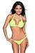 Produktbild AT Push-Up Bikini Set Triangle-Bikini mit Strass Neonfarben Bademode Badeanzug von Samegame Dessous (L (40) B-Cup, Neongelb)