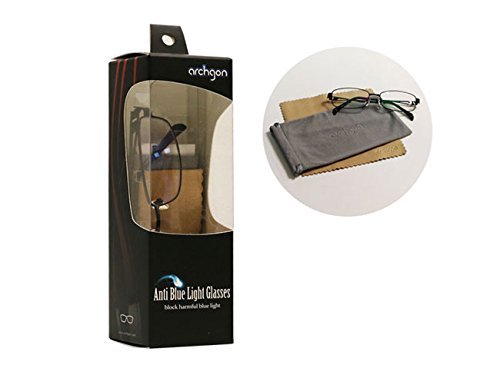 Archgon GL-B191-K Computer Eyewear Anti Blue-Light Glasses UV Protection Full Rim with Crystal Lens-Titan - 6