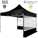 pavillon 3x3 wasserdicht camping ALLES DABEI: Inkl. ausführliche Anleitung (in deutscher und englischer Sprache), Heringe, Abspannseile und Tragetasche