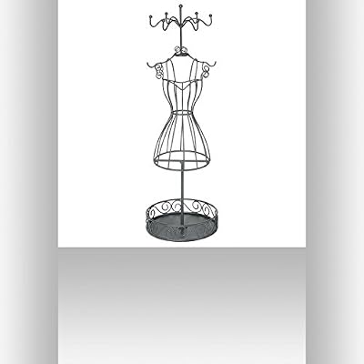 Atmosphera Mannequin, porte bijoux ,présentoir à bijoux - Original et Élégant - Coloris GRIS