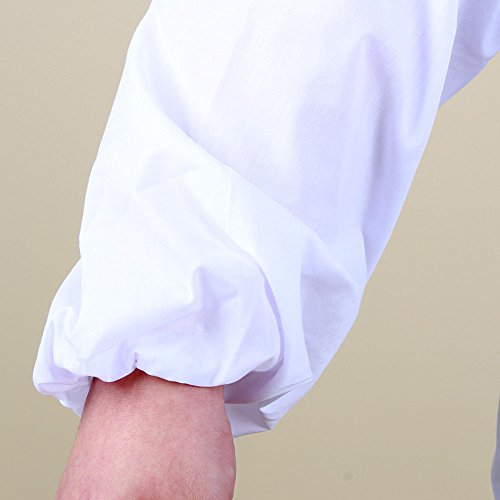 Yosoo Deluxe Baumwolle Polyester Professional Imkerbekleidung Imker Bienenzüchter Hut mit Veil Schutzausrüstung mit Reißverschluss für Bee Keepers, Weiß - 4