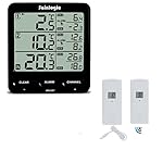 Sainlogic(R) Funk Thermometer Wetterstationen mit 2 Funksensoren LCD Display Min/Max Kabelsonde