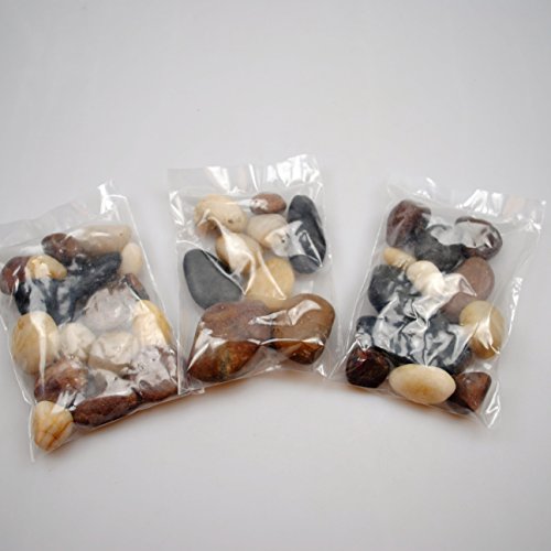 3 x Flusskiesel/Dekosteine grau/braun Granit im 500g Netz - 7