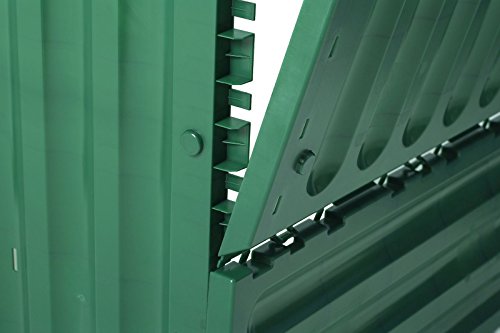 GARANTIA ECO-King Komposter in grün, aus robustem, recyceltem Kunststoff, Ganzjahreskomposter, 400 Liter, 70 x 70 x 83 cm, zwei Einfüllklappen, windstabile Deckelsicherung, Rapido-Click-System, - 4