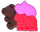 Pavonidea Silikon Backform 3er Set Motiv Bär, Kuh und...