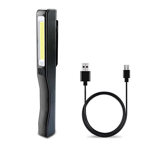Preisvergleich Produktbild Crewell LED-Arbeitslampe, tragbar, COB, wiederaufladbar, USB, Inspektionslampe, mit magnetischem Clip für Werkstätten, zum Heimwerken