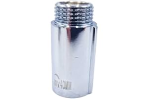 INVENA 1/2" BSP (15mm) Pipe Thread Extension Female x Male Chrome Brass - 40mm Long