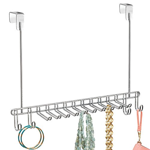 InterDesign Classico Schrank-Organizer zum Hängen über die Tür für Krawatten, Gürtel, Handtaschen, Modeschmuck – Chrom - 3